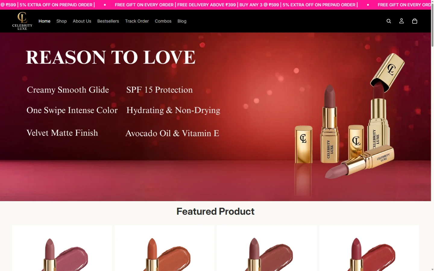 Celebrity Luxe Homepage