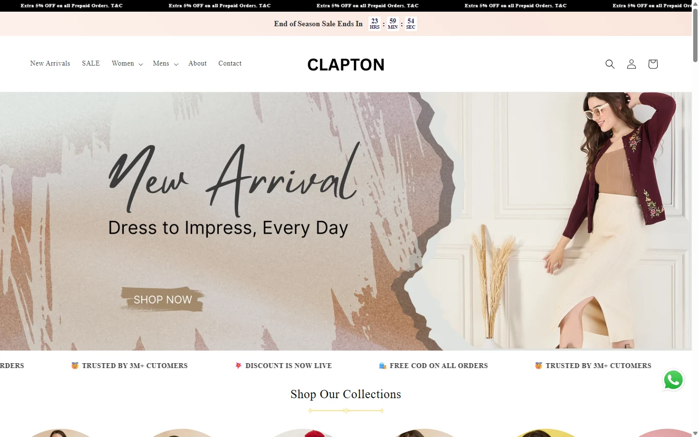 Clapton e-commerce website designed and developed by OPTYVIBE